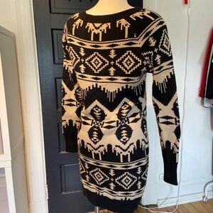 Woolrich Black and White Sweater Dress